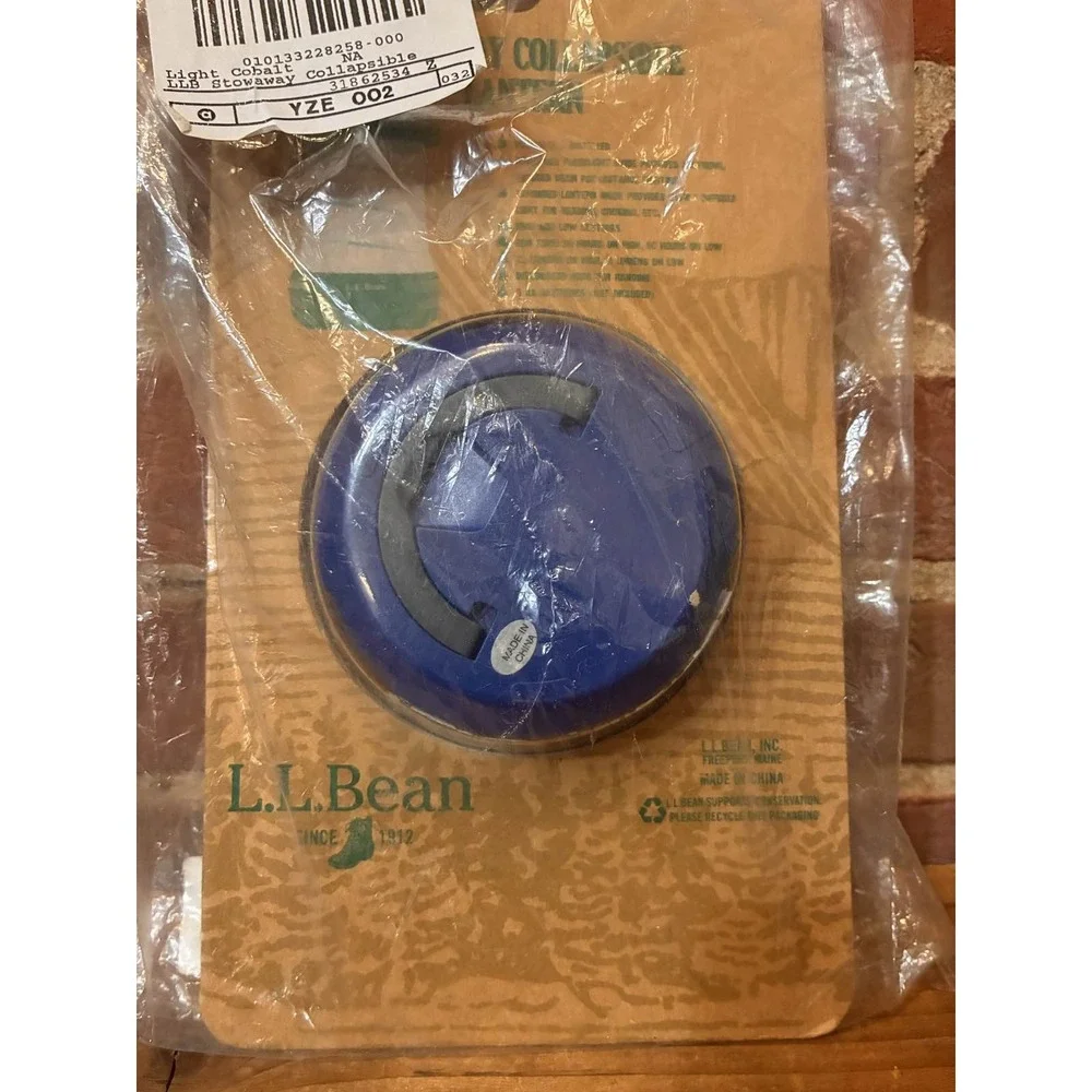 L.L.Bean‎ Stowaway Lantern Cobalt Blue Portable LED